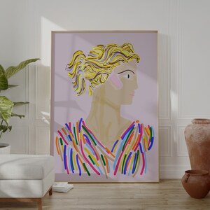 Greek PHYSICAL PRINT, Greek Woman Bust, Greek Art, Greek Bust, Greek Prints, Modern Classic Decor, Impressionism Art, Wall Art Decor, Roman