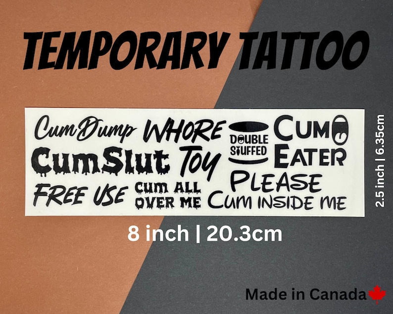 Free Use Tattoo kinky adult tattoos bdsm tattoos cumslut CNC tattoos Temporary Tattoos Use me tattoos mindless object tattoos submissive Set 6 Cumslut