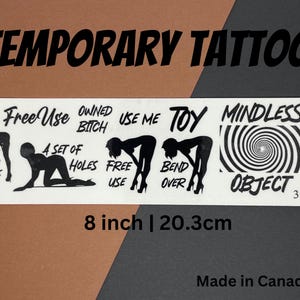 Free Use Tattoo kinky adult tattoos bdsm tattoos cumslut CNC tattoos Temporary Tattoos Use me tattoos mindless object tattoos submissive Set 1 Free Use