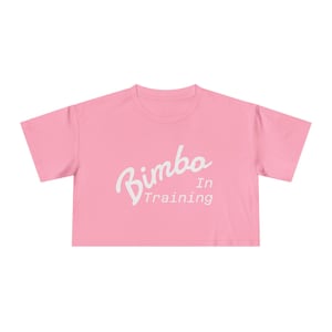 Bimbo In Training Crop Top |  Kawaii Bimbocore Shirt, Sissy Kink Tee, Feminine Aesthetic T-Shirt, Cute Bimbo Gift, Kinkwear Pink Crop