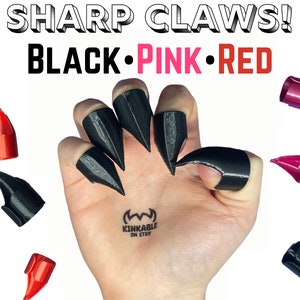 Sharp Plastic Finger Claws for Cosplay or Real Play ;D | Pet Play Claws Claw Fursuit Claws Pet Play Claws