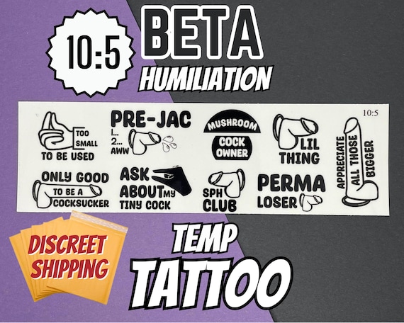 Beta Pre-jac Temp Tattoos | Chastity and Sissy Tattoos Bdsm