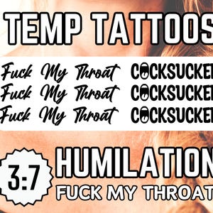 Tatuajes temporales de "Fóllame la garganta" / Tatuajes temporales de "chupapollas" como regalo para ella/él