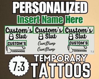 Personalized Adult Temporary tattoos, BDSM tattoos, DDLG, Owned, Fetish Tattoo, Sexy Tattoo Kinkabl Slut Tattoo Toy tattoo