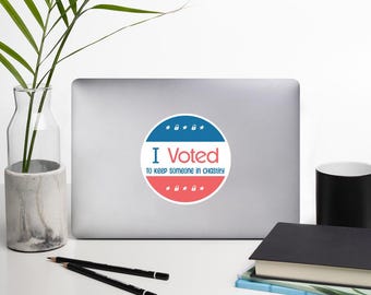 J&#39;ai voté pour garder quelqu&#39;un dans la chasteté autocollant élection 2024 chasteté votant pour les démocrates chasteté