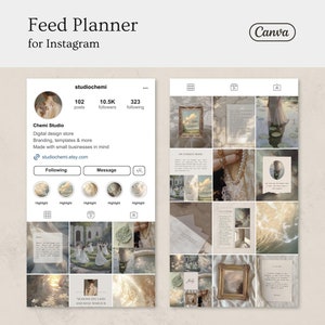 Instagram Mockup Feed Planner, IG Profile Planner Canva, Estetyczny Instagram New Grid 4:5 Layout, Edytowalne Szablony, Twórcy Treści UCG