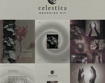 Celestial Branding Kit | Premade Logo, Canva Brand Identity, Instagram Templates, Romantic Gothic, Spiritual, Witchy Logo Wellness Astronomy