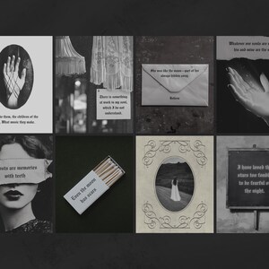 Gothic Instagram Templates: Dark Academia Quote Overlays, Creative Dark ...