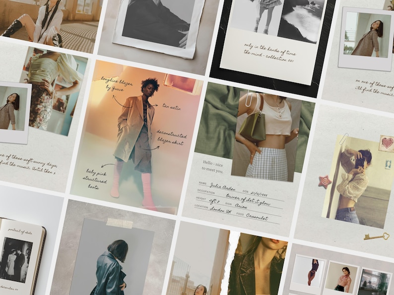 Editorial Instagram Templates | Aesthetic Editable Posts For Content Creators, Lifestyle Canva Collage Photo Diary, Paper Texture - VOL2 image 7