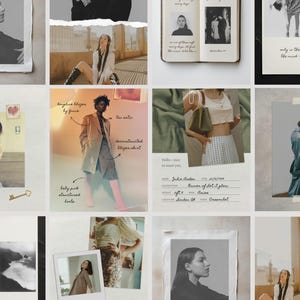 Editorial Instagram Templates | Aesthetic Editable Posts For Content Creators, Lifestyle Canva Collage Photo Diary, Paper Texture - VOL2