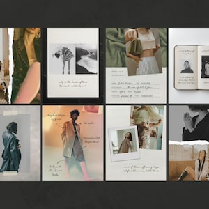 Editorial Instagram Templates | Aesthetic Editable Posts For Content Creators, Lifestyle Canva Collage Photo Diary, Paper Texture - VOL2 image 8