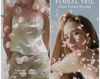 Floral Veil – Transparent Floral PNG Overlays | Editorial Botanical Photo Textures & Petal Layers - Digital Collage, Zine, Branding Assets