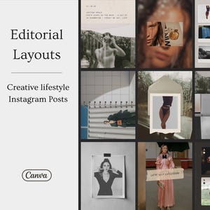 Editorial Instagram Templates: Collage Magazine Style, Editable in Canva