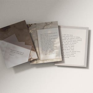 Szablony Canva Light Academia: Cytaty o fakturze papieru, posty na Instagramie poetów i pisarzy, nakładki na papier do pisania, neutralny dziennik zdjęcie 2