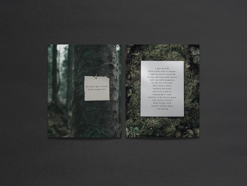 Poets & Writers, Dark Moody Aesthetic Paper Quote Canva Templates For Instagram. IG Posts, Dark Academia Gothic Diary Collage Style image 3