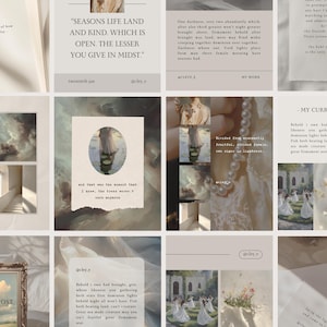 Light Academia Instagram Templates, Poets & Writers, Neutral Renaissance Soft Aesthetic IG Post, Story Typewriter Aesthetic, Edit in Canva