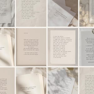Light Academia Canva Templates: Paper Texture Quotes, Poets & Writers Instagram Posts, Typewriter Paper Overlays, Neutral Diary Journal