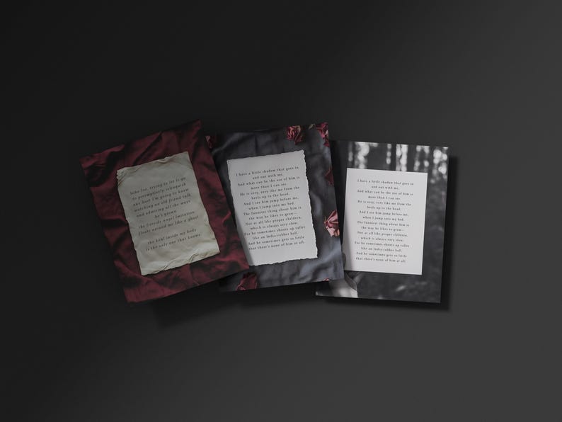 Poets & Writers, Dark Moody Aesthetic Paper Quote Canva Templates For Instagram. IG Posts, Dark Academia Gothic Diary Collage Style image 2