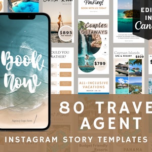 Travel Agent Instagram Story Templates, Travel Agent Content, Travel Agent Templates, Travel Instagram Stories, Travel Canva Templates