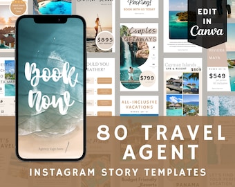 Travel Agent Instagram Story Templates, Travel Agent Content, Travel Agent Templates, Travel Instagram Stories, Travel Canva Templates