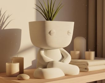 Milo Zen Meditating Planter 3D Print STL File | Yoga Succulent Pot (Digital Download)