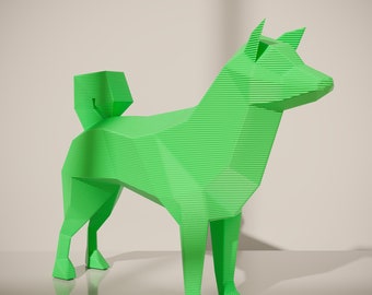 SHIBA INU Lowpoly Sculpture Animal Dog STL File 3D Print Stl File | Stl File For 3D Printers | 3D Home Decor - Digital Download