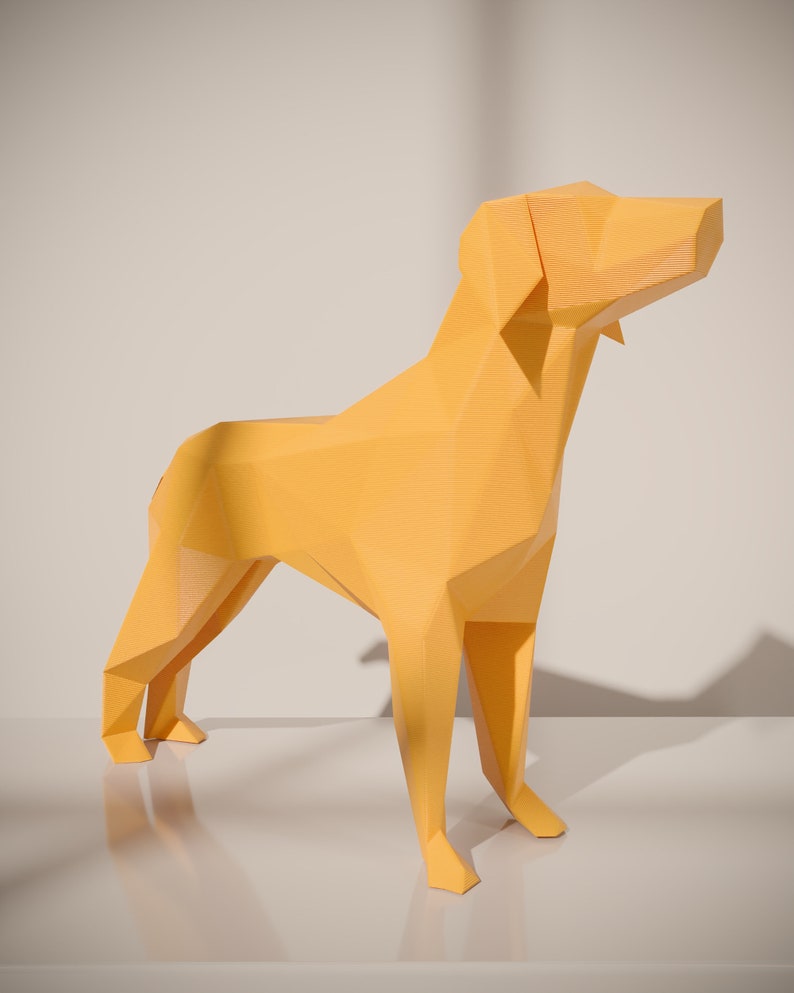 German Pointer Sculpture Animal Dog STL File 3D Print Stl File Stl File For 3D Printers 3D Home Decor Digital Download lowpoly image 1