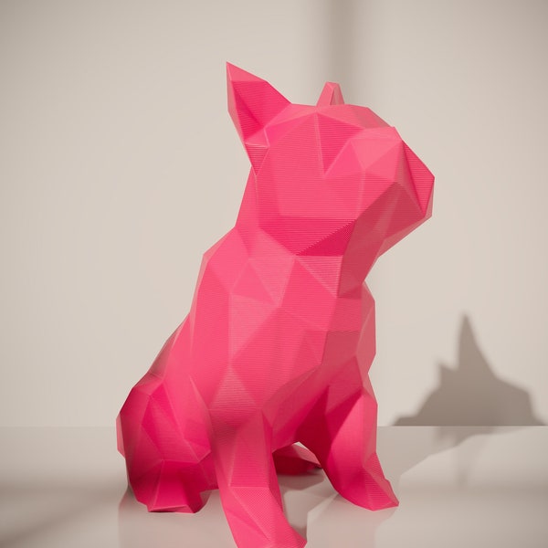 French Bulldog Lowpoly Sculpture Animal Dog STL File 3D Print Stl File | Stl File For 3D Printers | 3D Home Decor - Digital Download