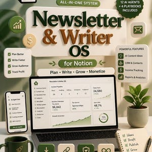 Newsletter & Writer OS for Notion | All-in-One Newsletter Business Template