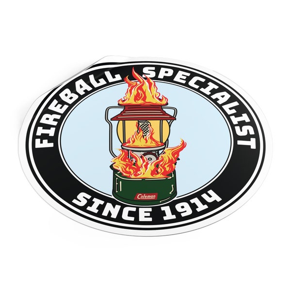 Fireball Specialists Coleman Lantern - Round Vinyl Stickers