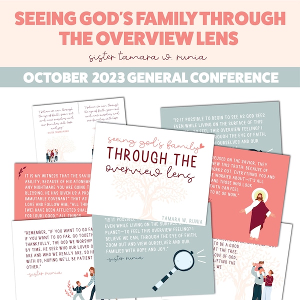 Sister Tamara W. Runia "Seeing God's Family through the Overview Lens" General Conference October 2023 Relief Society Lesson Help