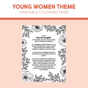 Young Women Theme Printable Coloring Page
