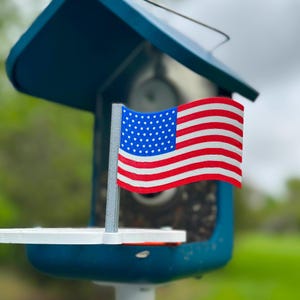 Bird Buddy Perch Extender with American Flag Add-On | Patriotic Bird Feeder Accessory | Bird Buddy Perch Charm