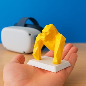 Animal Company Gorilla Trophy – 3D Printed Desk Toy Award | Gamer Gift | Low Poly Gorilla Statue