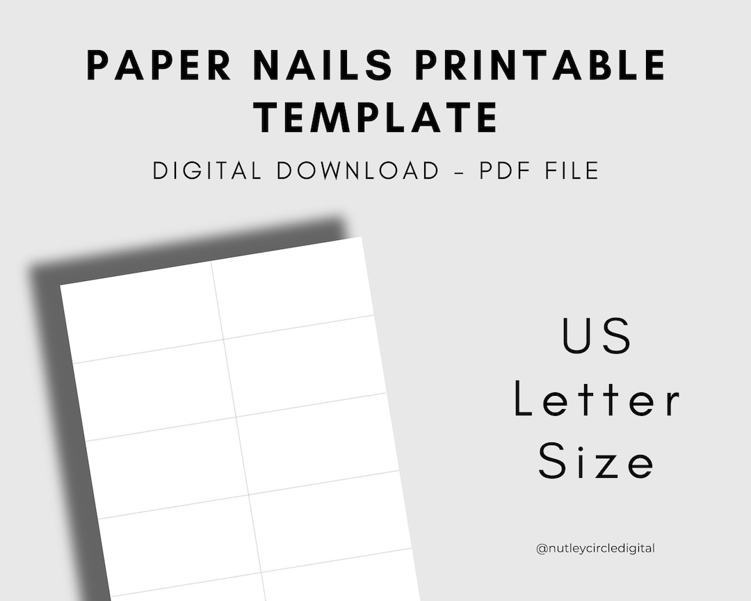 Paper Nails Template US Letter Size Printable DIGITAL PRINTABLE Etsy Paper Nails Template US Letter Size Printable DIGITAL PRINTABLE Etsy