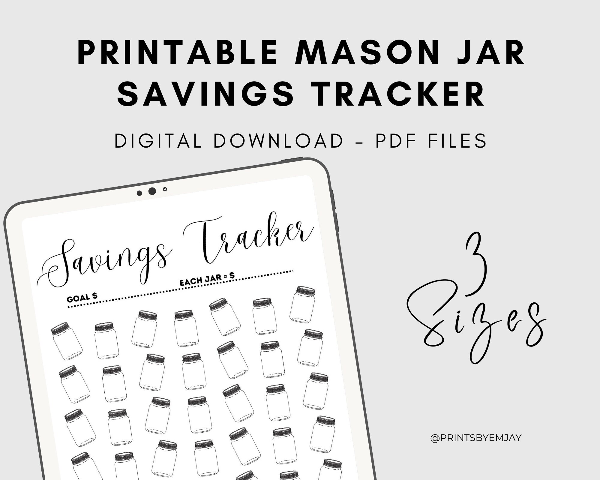 Jar Savings Challenge Printable Money Challenge Mason Jar Savings ...