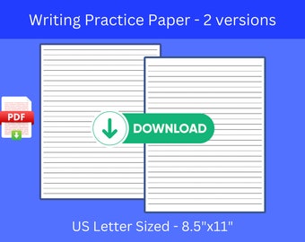Practique el papel de escritura, papel rayado imprimible, papel de práctica de escritura, práctica de escritura a mano, hoja de trabajo de escritura a mano de prekínder y jardín de infantes