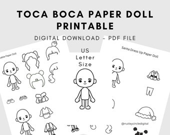 Printable Toca Boca Inspired Paper Doll Set - 2 Pages of Fun and Creativity for Toca Life World Fans - DIY Digital Download