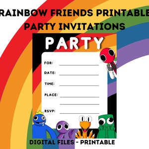 Roblox Rainbow Friends Birthday Invitation - oscarsitosroom, awsome price  6.00$