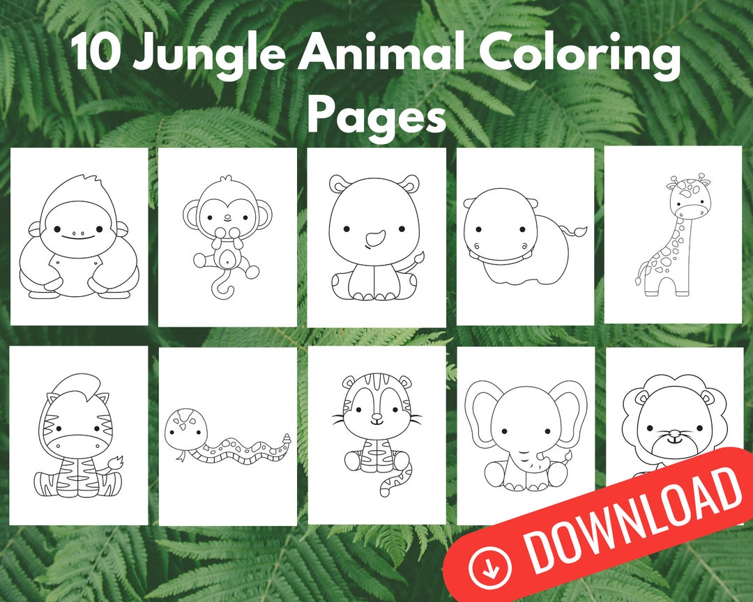 Jungle Animal Coloring Pages, Zoo Animals Printable, Animal Games