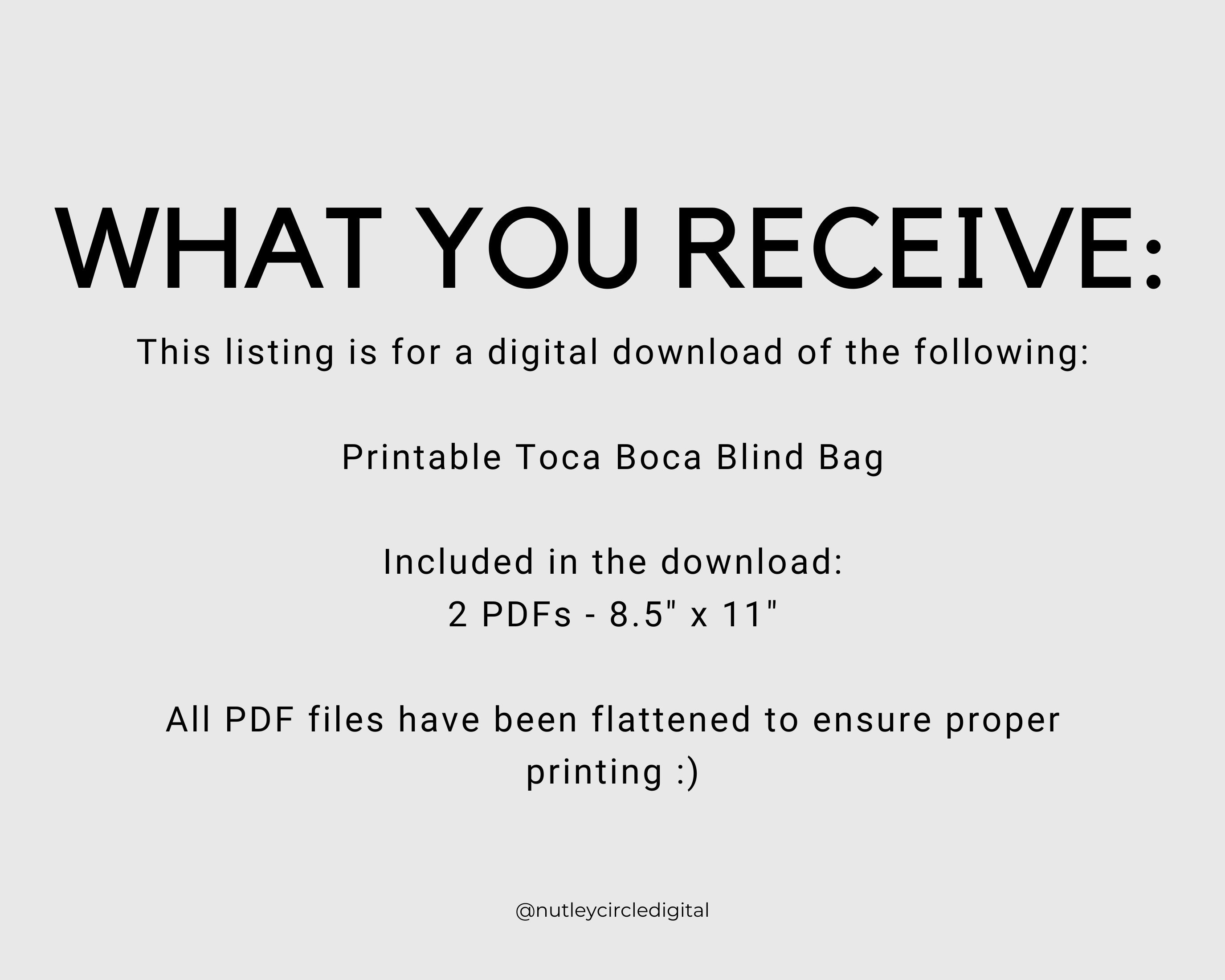 Printable Toca Boca Inspired Printable Blind Bags Fun and Creativity