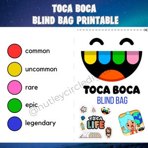 印刷可能な Toca Boca 風の印刷可能なブラインドバッグ - Toca Life World ファンのための楽しさと創造性 - ボーナス ペーパードール印刷可能