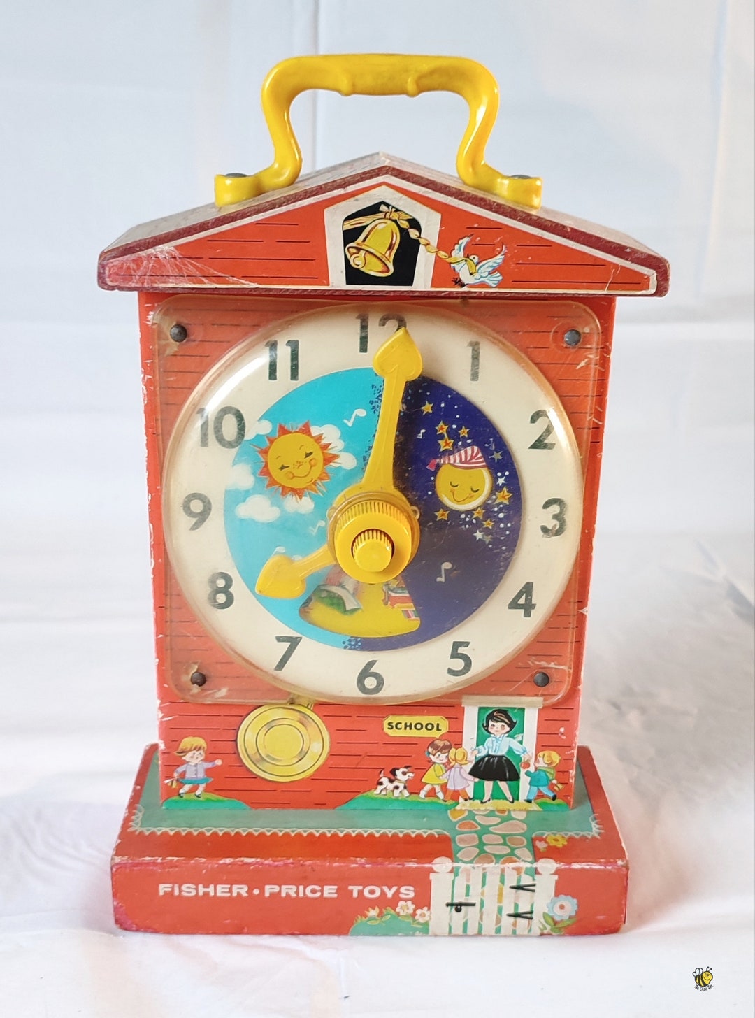 Vintage Fisher Price Music Box teaching Clock 998, Made in UK 1962 Etsy