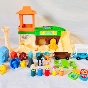 Little People ZOO vintage Fisher Price # 916 complet, fabriqué au Royaume-Uni (1984)