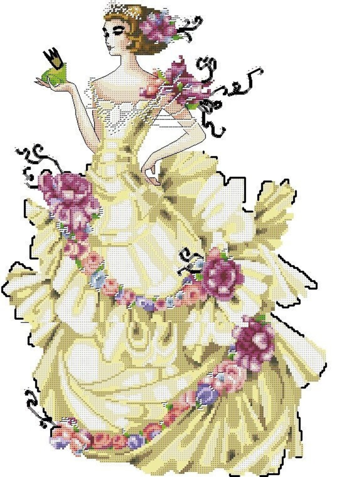 The PRINCESS and the Frog Prince Cross Stitch Pattern the Lady Etsy