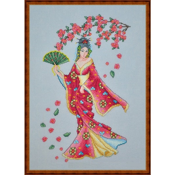 ORIENTAL WOMAN GEISHA cross stitch pattern cross stitch Oriental Lady woman girl patterns dmc easily printable