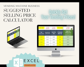 Vending Machine Business - Pricing Calculator | Instant Download | MS Excel