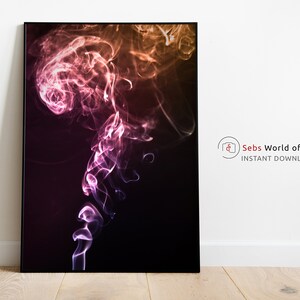Abstract Smoke Wall Art, Colorful printable smoke pattern Wall Decor, Minimalist Print