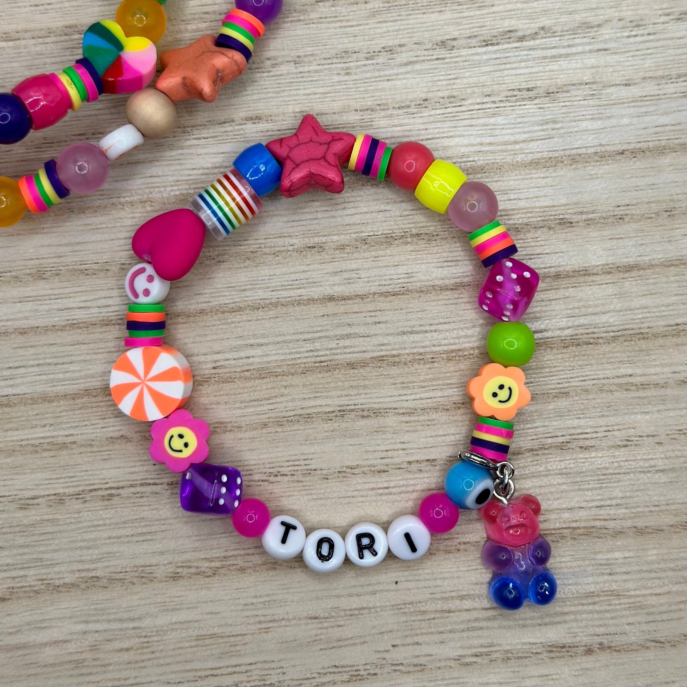 Cute Purple and Pink Letter Bead Mix, Pink Alphabet Beads for Bracelet