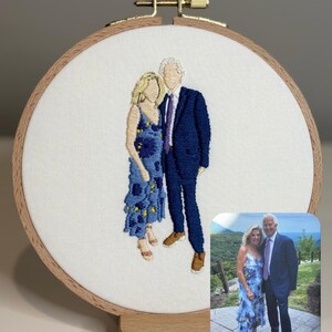 Custom Hand Embroidered Faceless Family Portrait | Anniversary Gift afbeelding 5